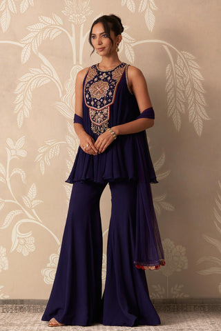 Sharara Suit for Indian Wedding – Purple Kurti with Sharara by Ridhi Mehra