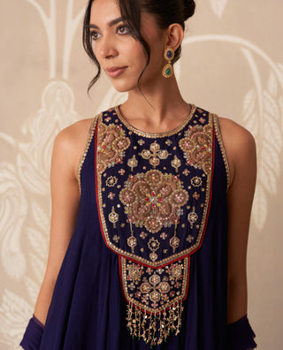 Sharara Suit for Indian Wedding – Purple Kurti with Sharara by Ridhi Mehra