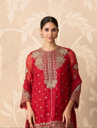 Salwar Suit for Indian Wedding – Orange Kurta with Salwar by Ridhi Mehra