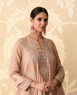 Gold Kurta Set for Indian Wedding – Gold Kurta with Drape Salwar by Ridhi Mehra
