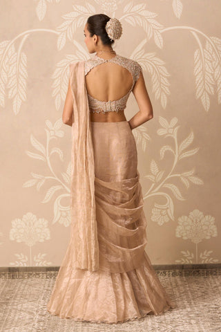 Gold Saree for Indian Wedding – Gold Blouse with Draped Stitch by Ridhi Mehra