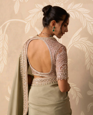 Saree for Indian Wedding – Green Blouse with Petticoat by Ridhi Mehra