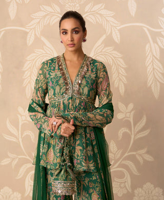 Peplum Gharara for Indian Wedding – Green Peplum Top and Gharara by Ridhi Mehra