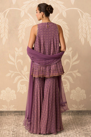 Gharara Set for Indian Wedding – Purple Kurti with Gharara by Ridhi Mehra