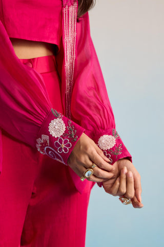 Pink bahaar embroidered co-ord set