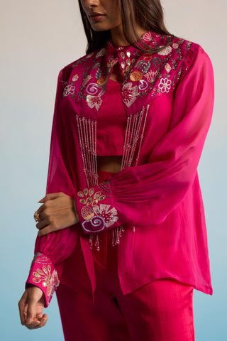 Pink bahaar embroidered co-ord set