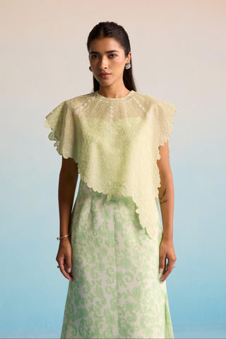 Green bahaar amaira cape set