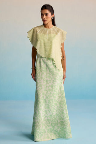 Green bahaar amaira cape set