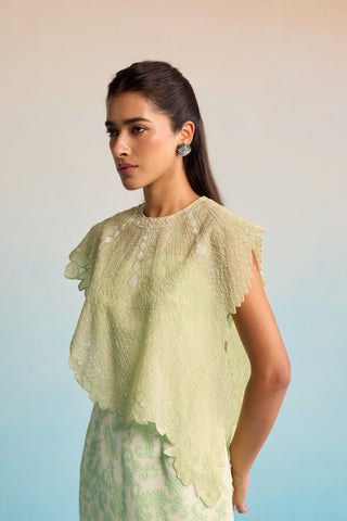 Green bahaar amaira cape set