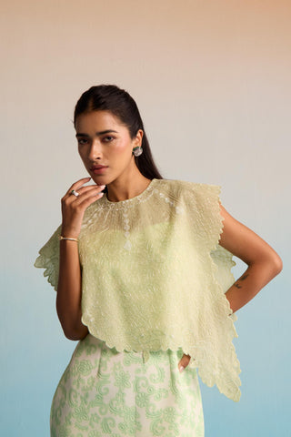 Green bahaar amaira cape set