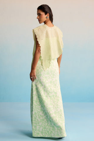 Green bahaar amaira cape set