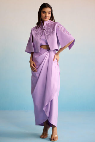Purple bahaar marisa jacket and skirt set