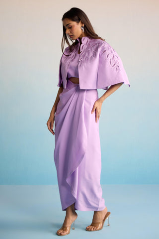 Purple bahaar marisa jacket and skirt set