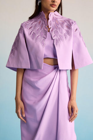 Purple bahaar marisa jacket and skirt set
