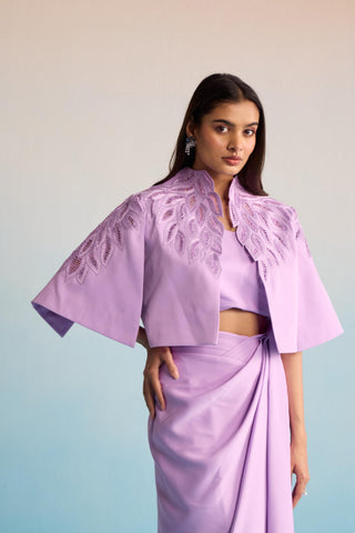 Purple bahaar marisa jacket and skirt set