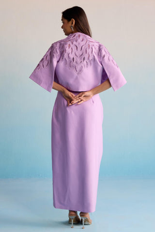 Purple bahaar marisa jacket and skirt set
