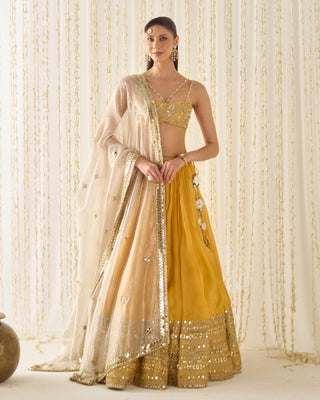 Lehenga Set Vibrant Festive Wear - Yellow Lehenga by Sanya Gulati
