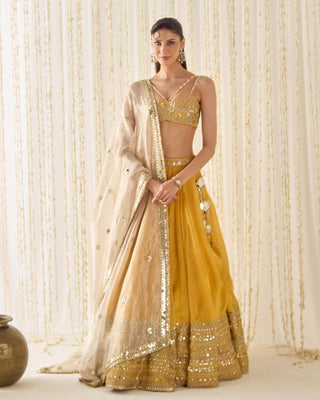 Lehenga Set Vibrant Festive Wear - Yellow Lehenga by Sanya Gulati