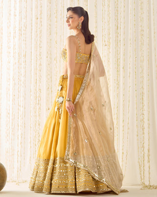 Lehenga Set Vibrant Festive Wear - Yellow Lehenga by Sanya Gulati