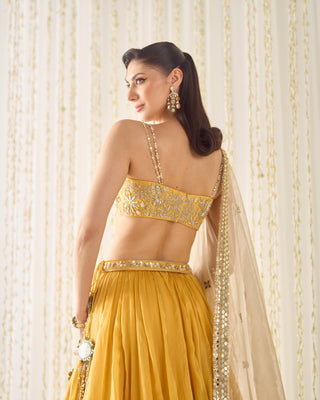 Lehenga Set Vibrant Festive Wear - Yellow Lehenga by Sanya Gulati