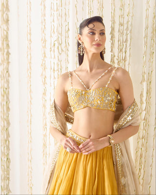 Lehenga Set Vibrant Festive Wear - Yellow Lehenga by Sanya Gulati