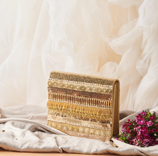 Gold inaayat clutch