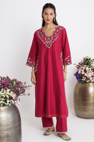 Pink satrangi dhaaga kurta set