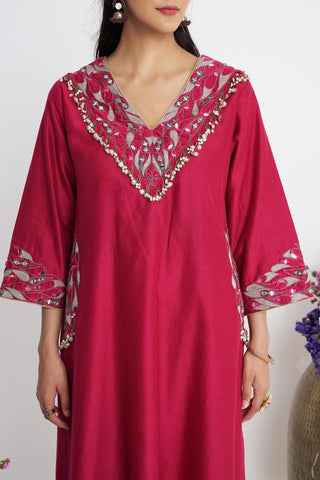 Pink satrangi dhaaga kurta set
