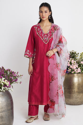 Pink satrangi dhaaga kurta set