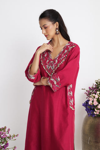 Pink satrangi dhaaga kurta set