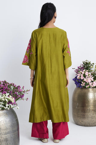 Green hara bootedaar kurta set