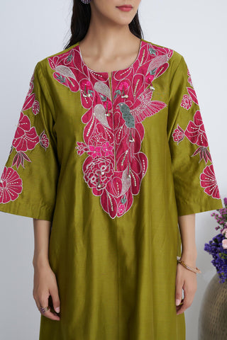 Green hara bootedaar kurta set