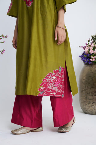 Green hara bootedaar kurta set