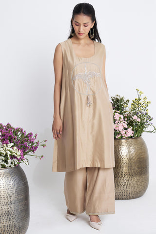 Beige zarbulbul cape set