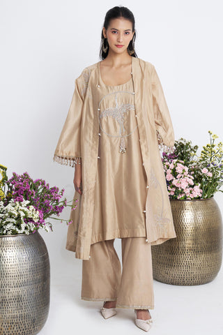 Beige zarbulbul cape set