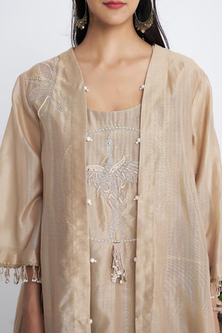 Beige zarbulbul cape set