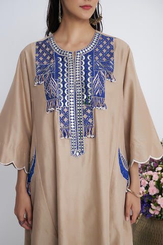 Beige chaand baresham kurta set