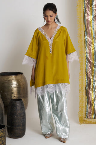 Yellow sarson sitara farshi salwar suit set