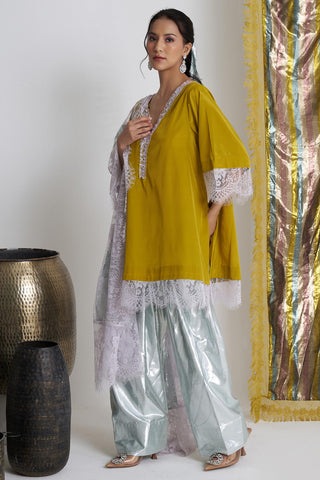 Yellow sarson sitara farshi salwar suit set