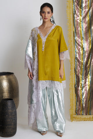 Yellow sarson sitara farshi salwar suit set
