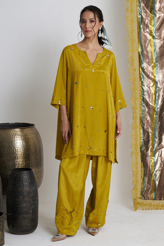 Yellow sarson softy farshi salwar suit set