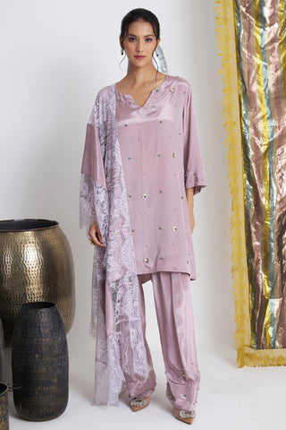 Purple sumbal softy farshi salwar suit set