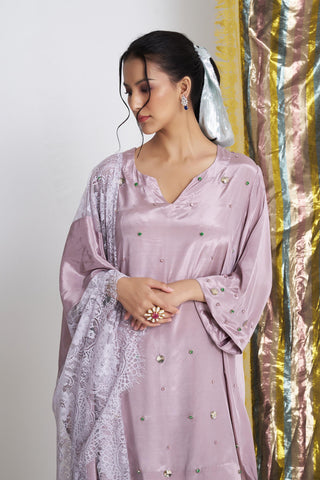 Purple sumbal softy farshi salwar suit set