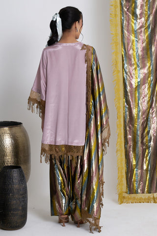 Purple cham farshi salwar suit set