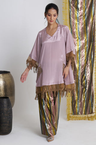 Purple cham farshi salwar suit set