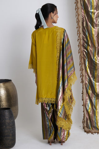 Yellow bijli farshi salwar suit set