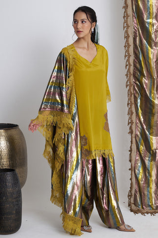 Yellow bijli farshi salwar suit set
