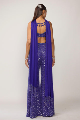 Sharara Set Indian Wedding - Blue by Vvani By Vani Vats