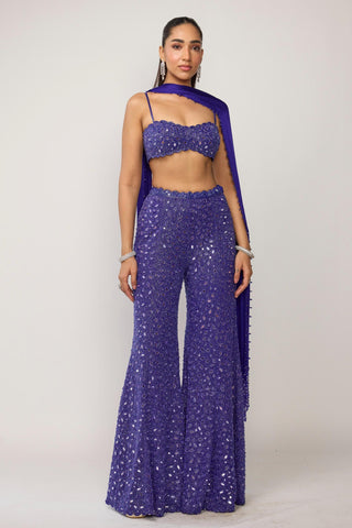 Sharara Set Indian Wedding - Blue by Vvani By Vani Vats