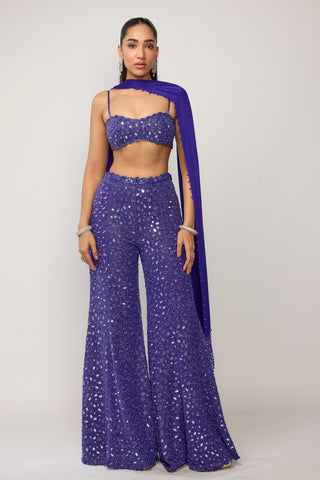 Sharara Set Indian Wedding - Blue by Vvani By Vani Vats